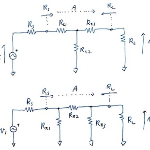 T型,Pi型ATT(抵抗3本の減衰回路)