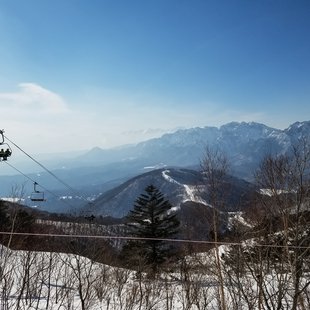 戸隠スキー場2-戸隠連峰，後立山連峰